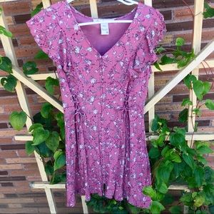 New American Rag Purple Rose Floral Skater Dress